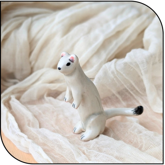 Ceramic Mini Ermine Figurine