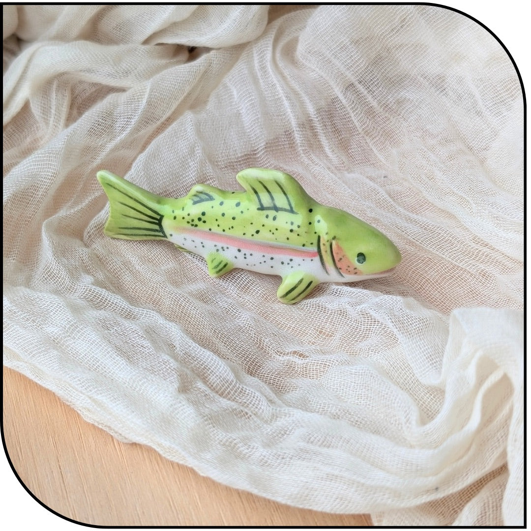Ceramic Mini Trout Figurine