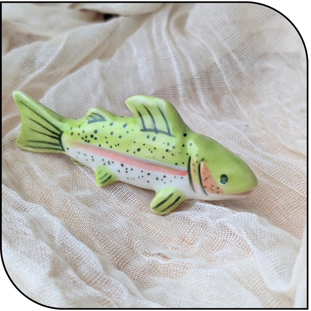 Ceramic Mini Trout Figurine