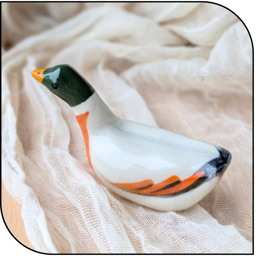 Ceramic Mini Duck Figurine