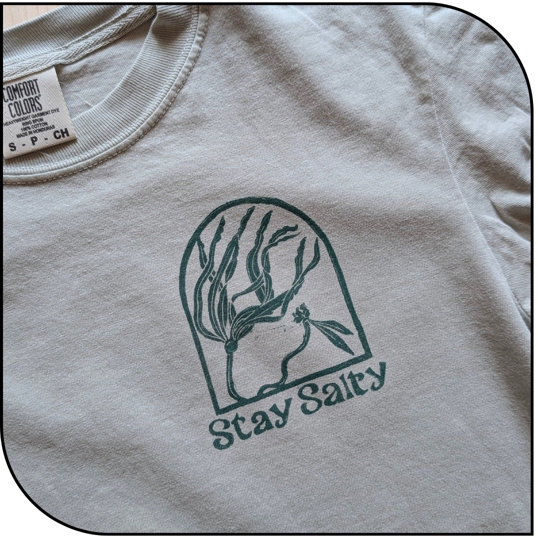 *PRE ORDER* Stay Salty Hand Printed T shirt