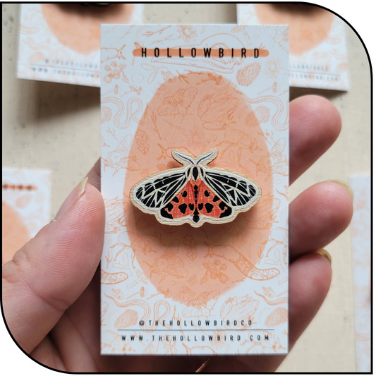 Tiger Moth Wood Pin