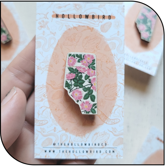 Alberta Floral Wood Pin