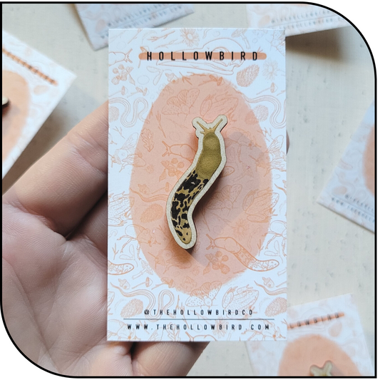 Banana Slug Wood Lapel Pin